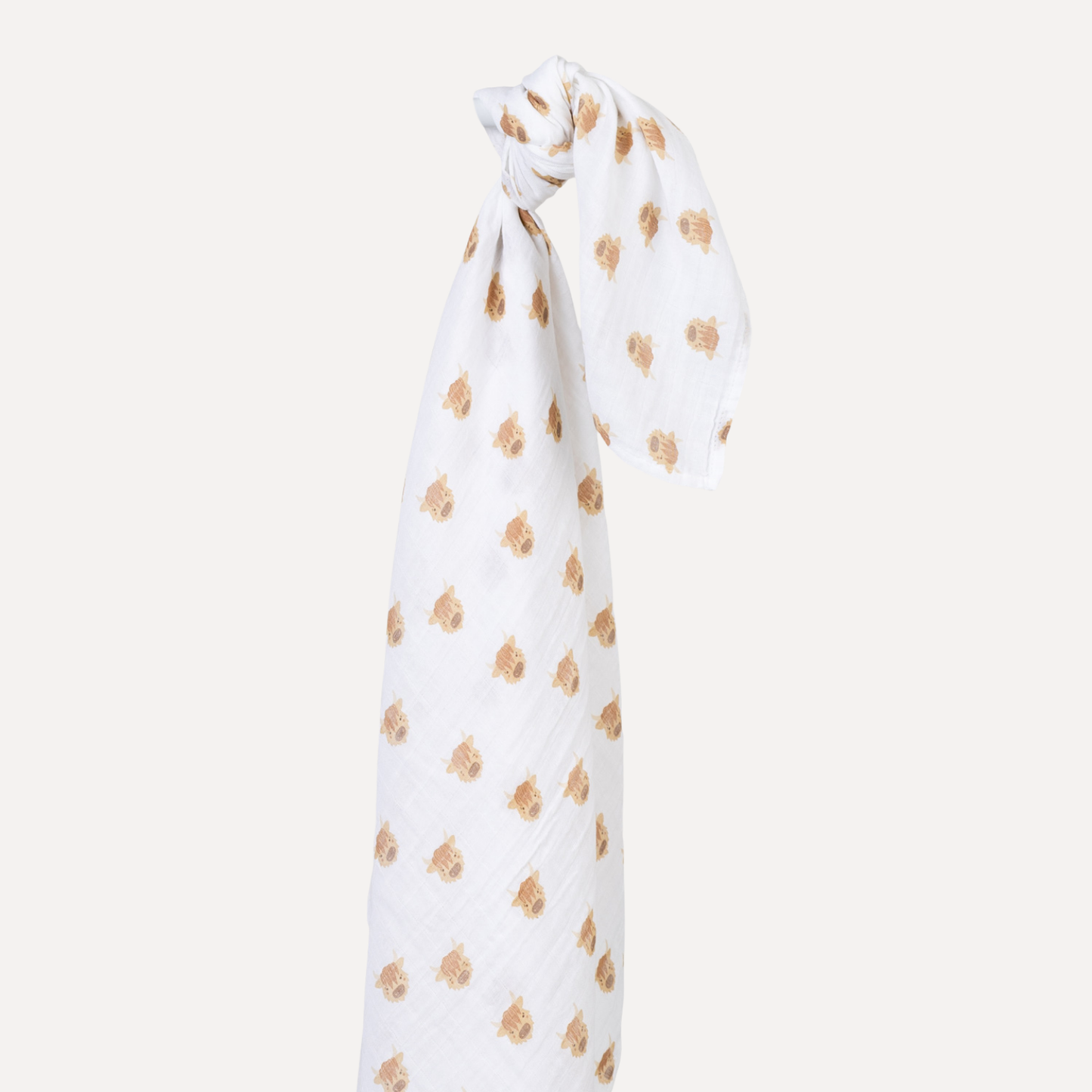 Lulujo Cotton Swaddle – Scottish Highland Cows – 47×47″