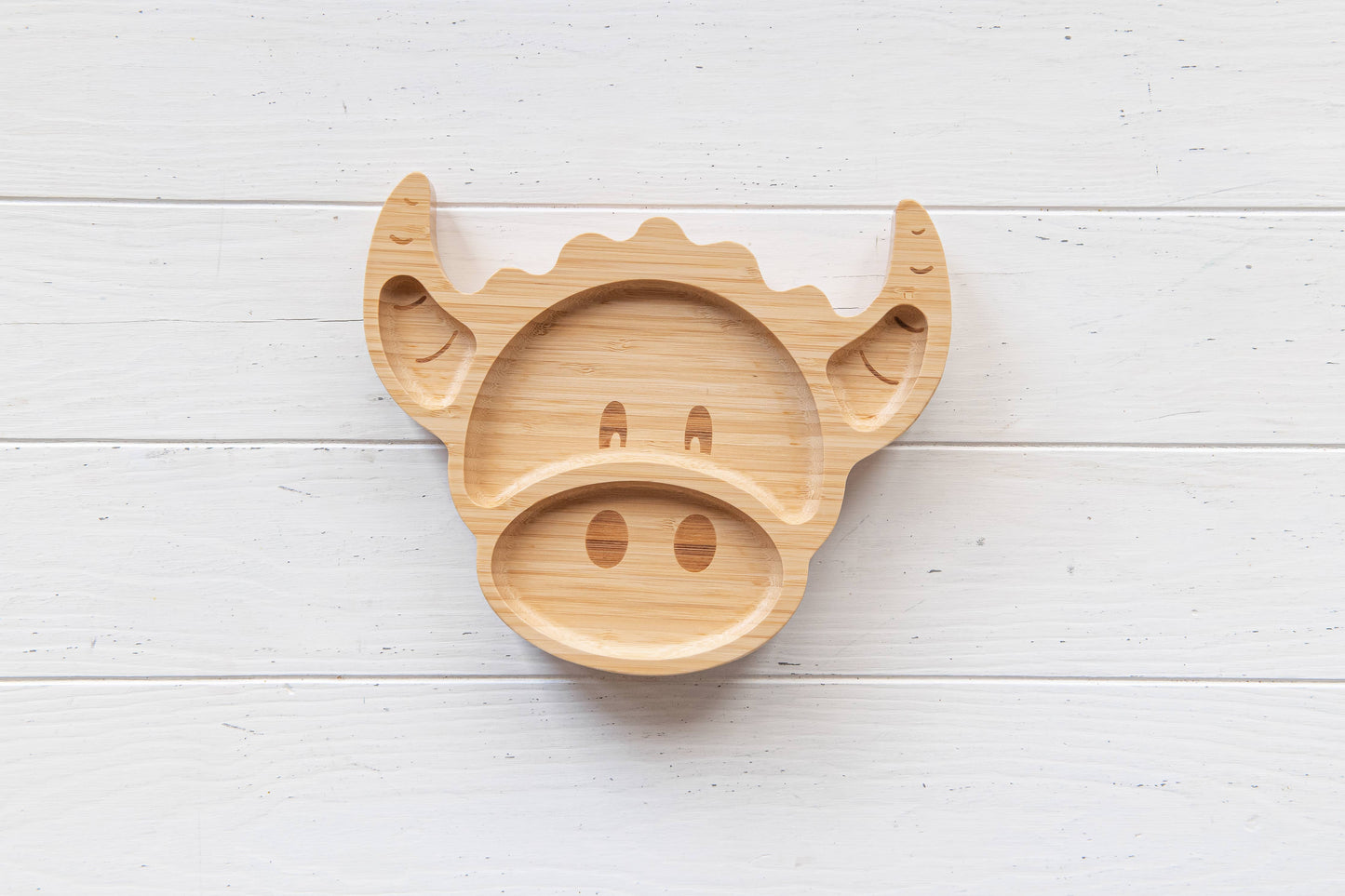 Baby Coo - Highland Cow Bamboo Suction Plate & Gift Box